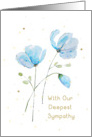 With Our Deepest Sympathy blue flowers card
