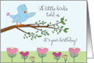 Happy Birthday A Little Birdie Told Us blue birdie card