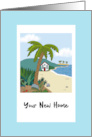 Your New Home beach palm tree card