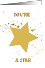 Encouragement You Are a Star Gold star card