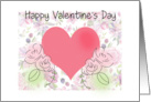 Happy Valentine’s Day heart and flowered print card