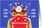 Ho Ho Ho Santa and his sleigh card