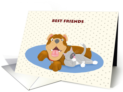 Best Friends cat and dog peaut butter and jelly card (1770830)
