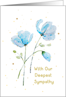 With Our Deepest Sympathy blue flowers card