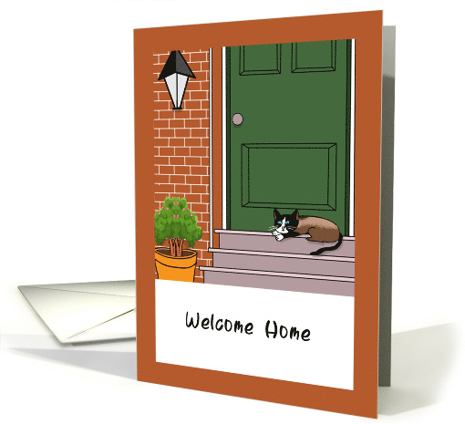 New Home Welcome Home front porch with Siamese cat card (1774374)