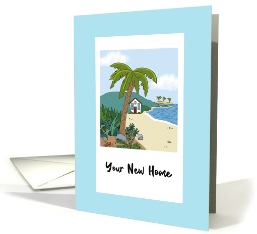 Your New Home beach palm tree card (1774950)