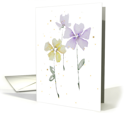 Lilac and Butter Yellow Flowers Blank card (1775954)