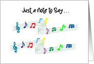 Happy Birthday Just a Note to Say musical notes card