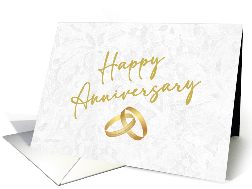 Happy Anniversary rings and lace card (1776954)