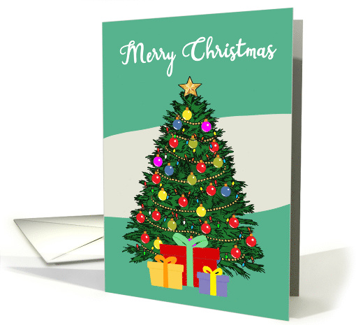 Christmas Merry Christmas tree with presents card (1787690)