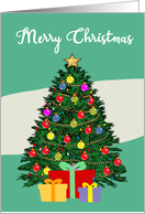 Christmas Merry Christmas tree with presents card