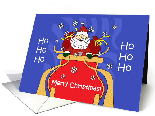 Ho Ho Ho Santa and his sleigh card (1794666)