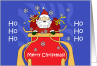 Ho Ho Ho Santa and his sleigh card