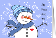 Joy Peace and Good Will Christmas Card