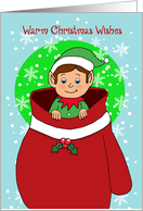 Warm Christmas Wishes Elf card