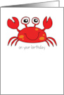 Cute Shellfish Crab Birthday card