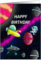 Kids Space Happy Birthday card
