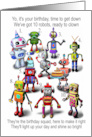 for Child Birthday with 10 Rapping Robots card