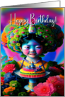 A Colorful Fun Asian Girl’s Birthday card