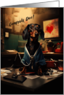 Doctor Retirement with a Sweet Caring Dachshund with a Stethoscope card