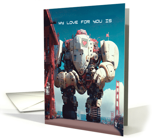 Valentine's Day My Love for You is Colossal Romantic Robot card