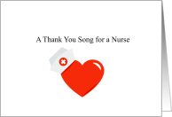 A Thank You Song For a Nurse card