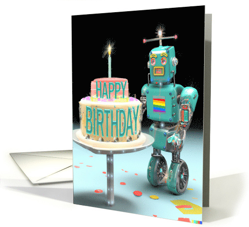 for Anyone Gay Birthday Robot Standing with Oversized... (1762332)