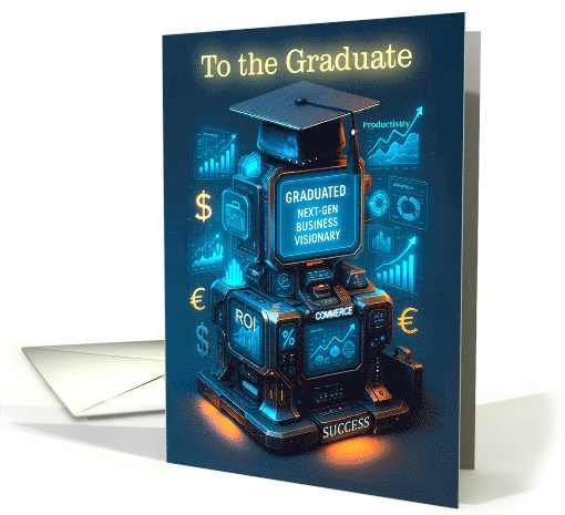 Playful Colorful Device for a Business Related Degree and Jargon card