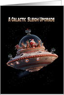 Santa Upgraded to an Autonomous Sleigh Flying Through Space card
