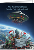 UFO Full of Disappointed Aliens Who Give Earth a Poor One Star Rating card