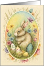 Easter Bunny Watercolor Vignette card