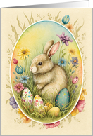 Easter Bunny Watercolor Vignette card