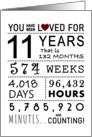 11th Anniversary You Have Been Loved for 11 Years card