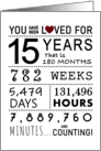 15th Anniversary You Have Been Loved for 15 Years card