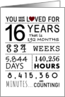 16th Anniversary You Have Been Loved for 16 Years card