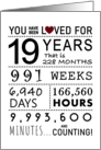 19th Anniversary You Have Been Loved for 19 Years card