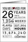 26th Anniversary You Have Been Loved for 26 Years card
