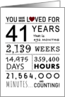 41st Anniversary You Have Been Loved for 41 Years card
