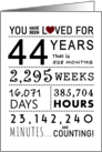 44th Anniversary You Have Been Loved for 44 Years card