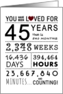 45th Anniversary You Have Been Loved for 45 Years card