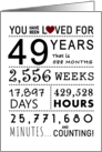 49th Anniversary You Have Been Loved for 49 Years card