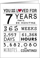 7th Anniversary You Have Been Loved for 7 Years card