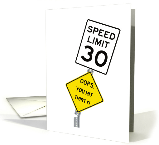 Funny 30th Birthday Oops You Hit 30 card (1766810)