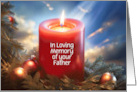 Father Dad Christmas Holiday Remembrance Candle Custom Text card