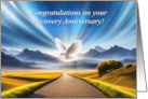 Recovery 12 Step Encouragement Path and Dove Anniversary Sobriety card