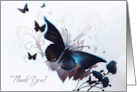 Thank You Artistic Butterflies Blank Inside Thank Yous card