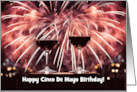 Cinco De Mayo Birthday Fireworks and Wine Funny Custom Cover card