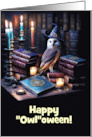 Halloween General with Owl Mystical Magical Books Candles Custom card