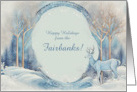 Christmas Happy Holidays From Us Art Deco Inspired Deer Snow Custom card