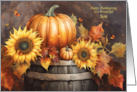 Son Happy Thanksgiving with Pumpkins Sunflowers Leaves Rustic card